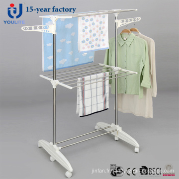 Multi-usages inox deux couche Clothes Rack Dring